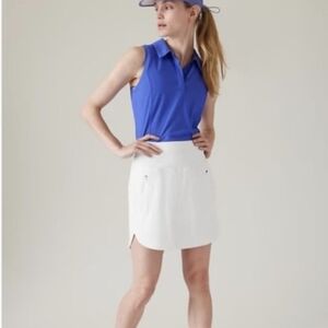 Athleta Fairway High Waist Golf Tennis Skort 16" UPF 50+ Medium White 657539 EUC